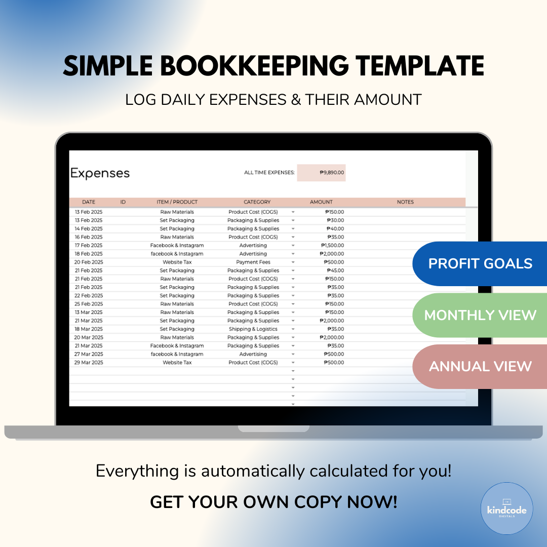 Simple Bookkeeping Template